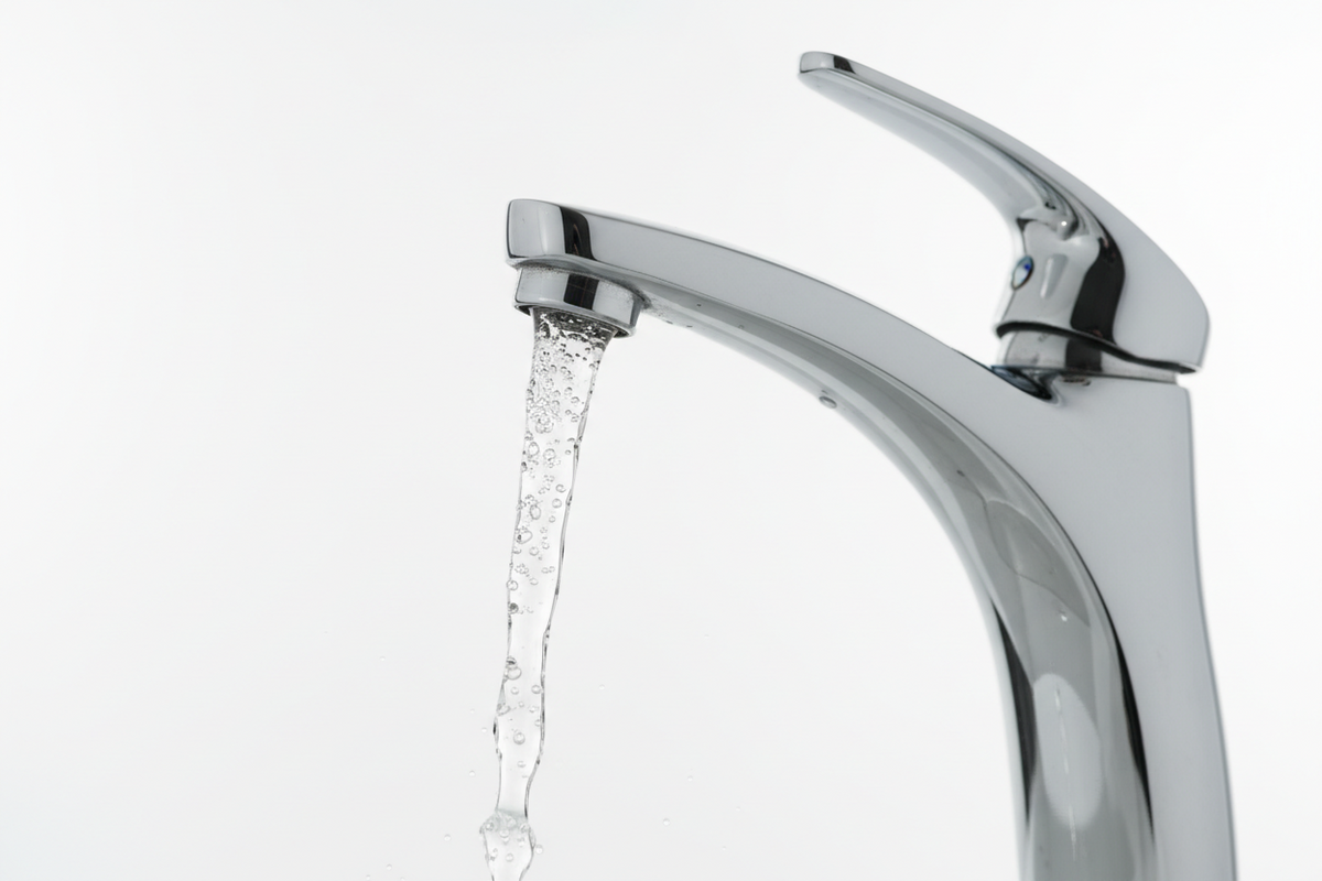 Chrome tap running water