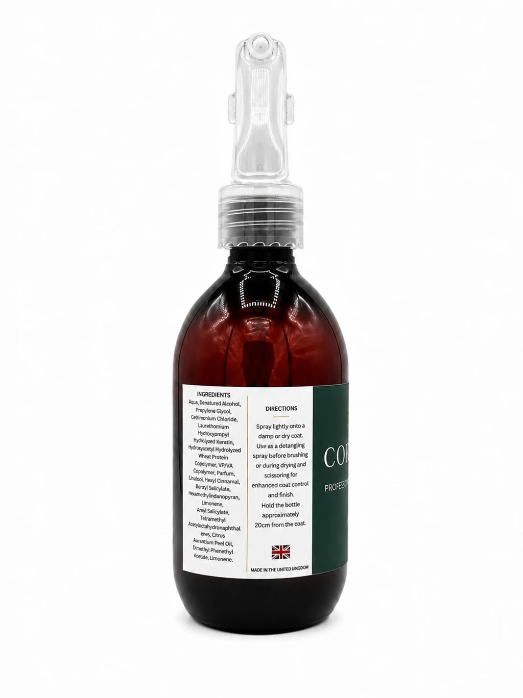 Martina Waterman Detangling Dog Scissor Spray ingredients and directions label