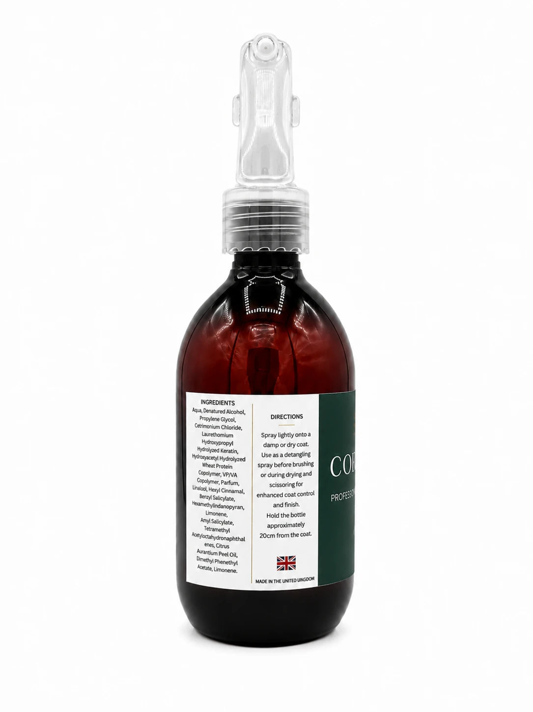 Martina Waterman Detangling Dog Scissor Spray ingredients and directions label