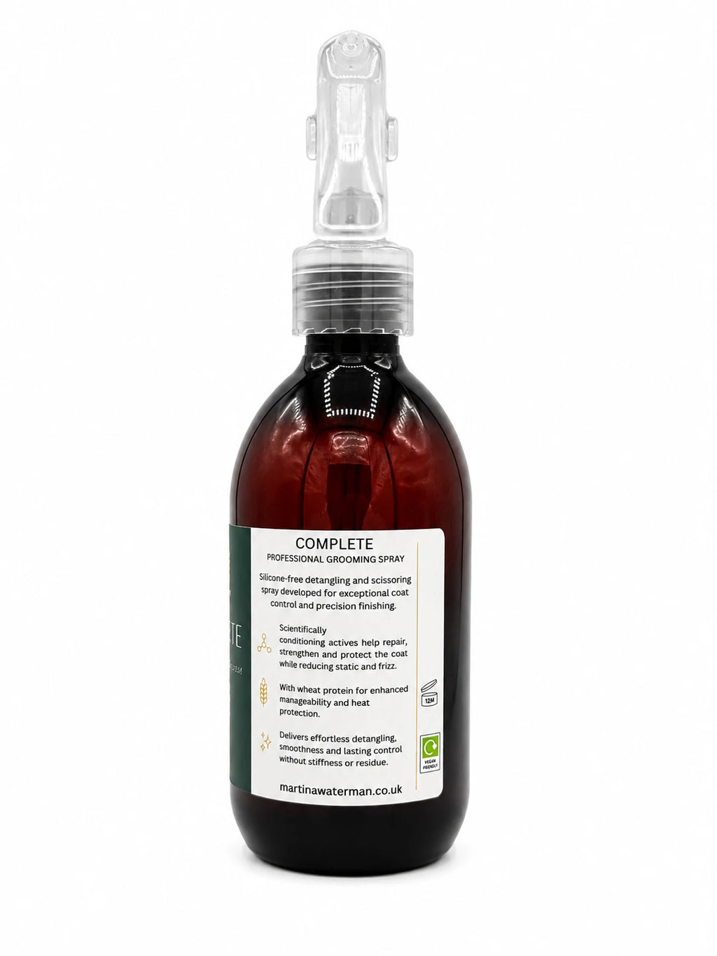 Martina Waterman Detangling Dog Scissor Spray back label