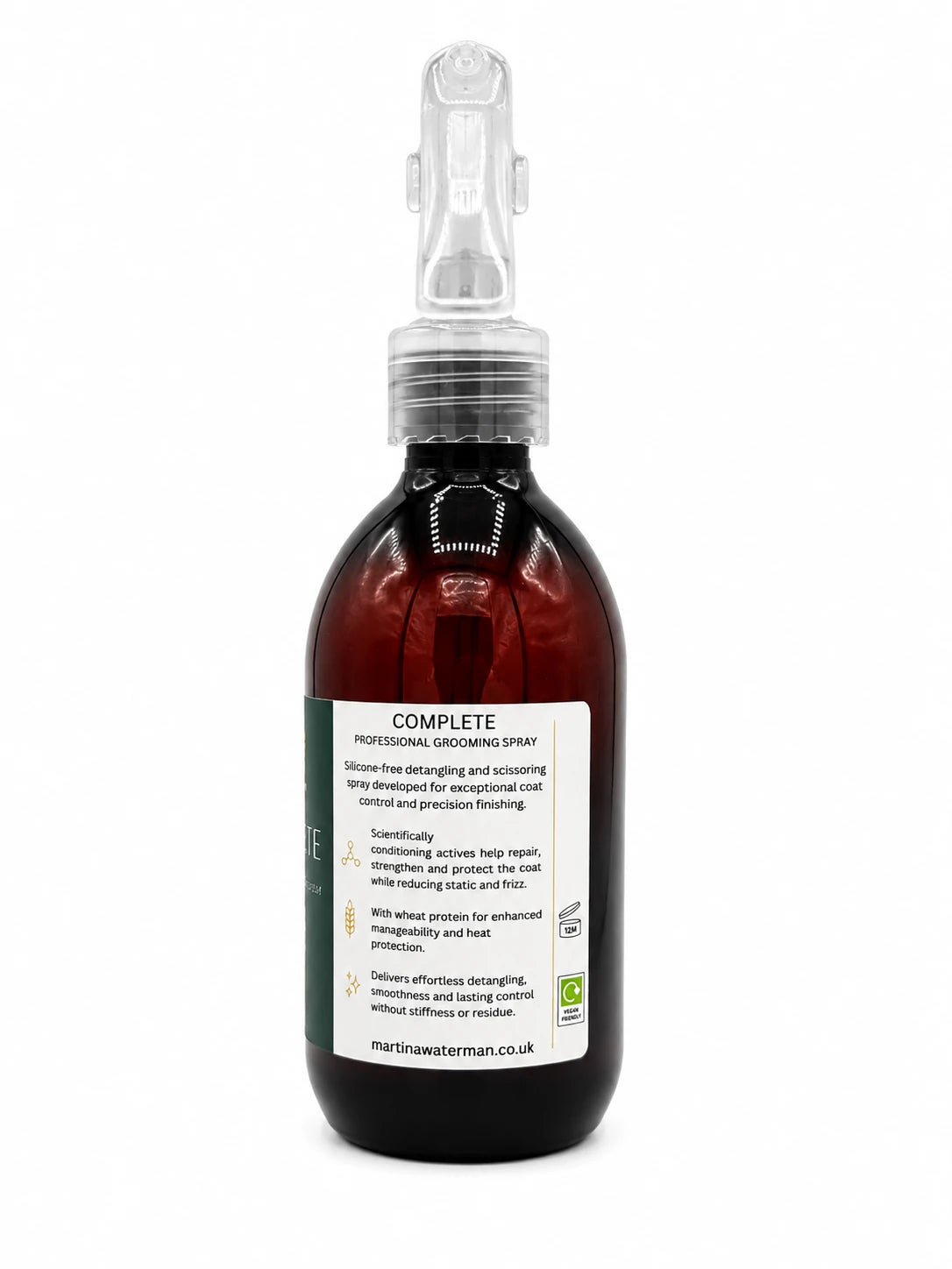 Martina Waterman Detangling Dog Scissor Spray back label