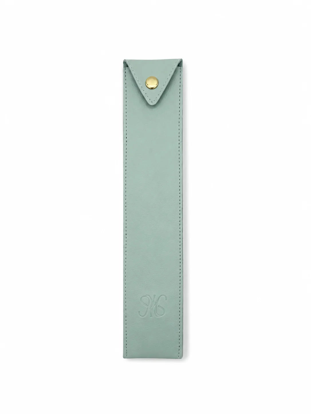 Martina Waterman Final Glide Dog Comb sage green leather case closed