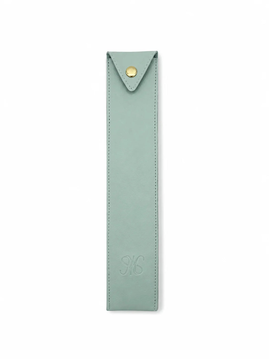 Martina Waterman Silhouette Dog Comb sage green leather case closed
